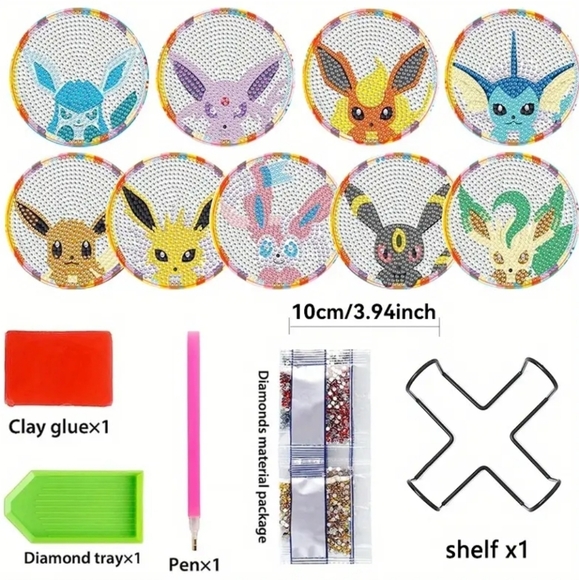 NWT Pokemon | 8Pcs Diamond Painting Coasters - Picture 5 of 7